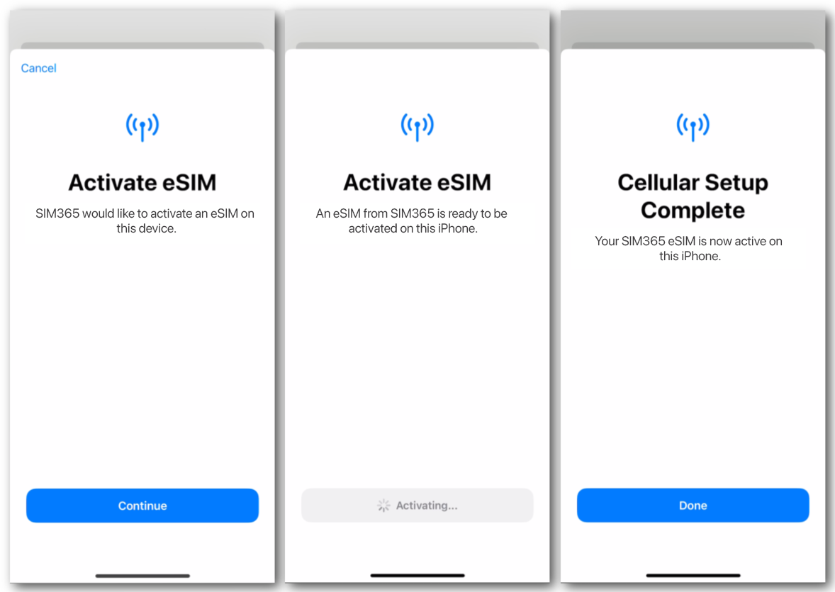 activate esim on iphone